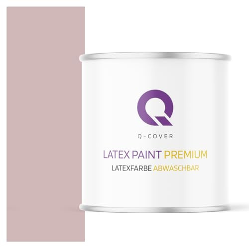Q-COVER Latexfarbe Abwaschbar 2L (ca.14m2) Puderrosa Farbton Innenfarbe Wandfarbe Deckenfarbe Klasse 2 Mattfarbe Für Allergiker Scheuerfest Geruchlos Frei Von Voc