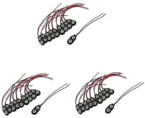 CAXUSD 3 Set Di Connettori A Scatto Per Batteria Da 9 V Clip Per Cavo Lunghezza Cavo 10 Cm 50 Pezzi*3
