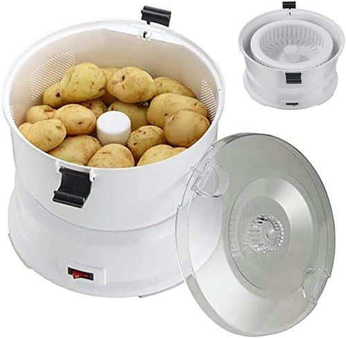 LVSEWOA Pelapatate, Macchina pelapatate Automatica/affettatrice elettrica Multifunzione per Frutta e Verdura (capacità 1 kg<180 s)