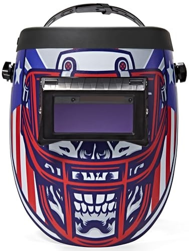 ICONIC WELD Auto Darkening Welding Helmet - Flip Up Lens, Lightweight, Shade #4/9-13 (Touchdown)