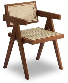 SHANGAN Chaise en rotin, Fabrication Traditionnelle à tenons et mortaises, Confortable et Respirante, capacité de Charge d'environ 200 kg(Couleur Noyer)