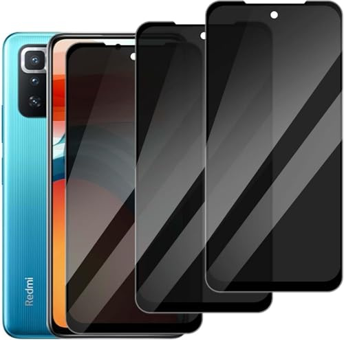 DYNASCO 3 Piezas Protector Pantalla Privacidad para Xiaomi Redmi Note 10 Pro/Redmi Note 10 Pro Max 4G 6.67, Cobertura Completo Cristal Vidrio Templado Antiespia, Antiarañazos, Antihuellas