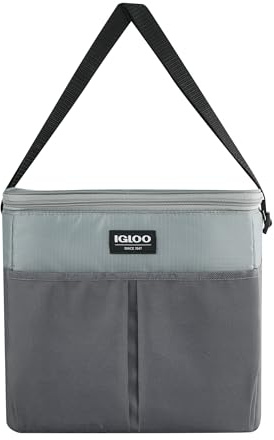 IGLOO HLC12 Kühltasche Essentials in elegantem Grau mit Schultergurt, 8 L, passend für 12 Dosen