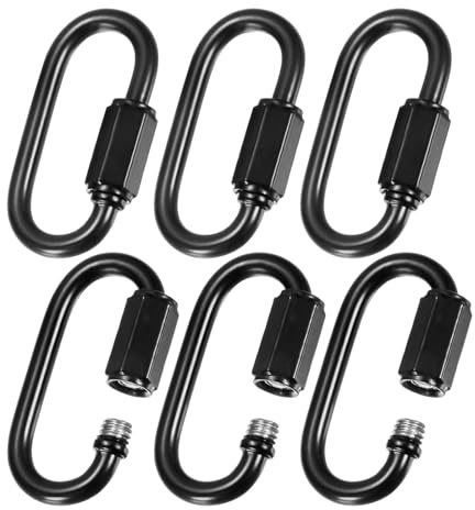 M METERXITY Pack De 6 Eslabones Rápidos para Cadenas, M3.2 Hierro Electrogalvanizado 1.45 Pulgadas Conector Equipo Viaje/Colgar Hamacas, Capacidad De Carga De 33 Lbs con Cierre De Tornillo