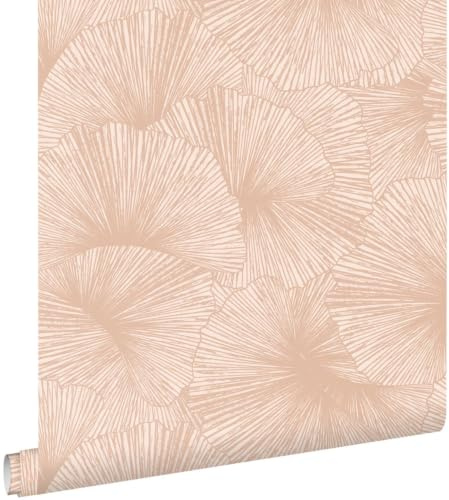papier peint effet 3D feuilles vieux rose 53 cm x 10.05 m - ESTAhome