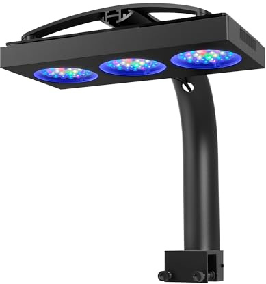 NICREW HyperReef 200 Gen 2 Illuminazione LED per acquario marino da 200W ideale per coralli SPS/LPS e pesci d'acqua salata con spettro potenziato blu viola lente e 5 canali programmabili