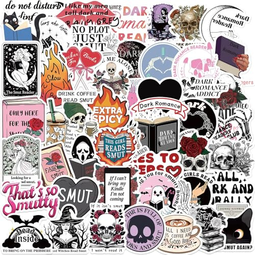 HTTDSLF 100 Stück Dark Romance Leser Aufkleber, Cartoon Aufkleber Set, Wasserfeste Stickers, Sticker für Laptop Scrapbook Handy Journal Tasse Reisekoffer Wasserflasche Auto Fahrrad Skateboard Gitarre