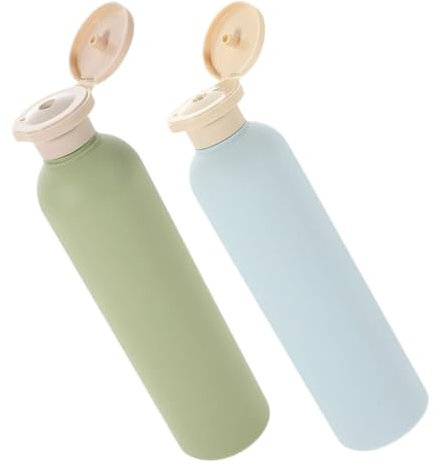 DINHEAROM 2Pcs 260ml Refillable Travel Bottles Leak Proof Plastic Squeeze Containers for Shampoo and Lotion Essential Toiletries for Home and Travel