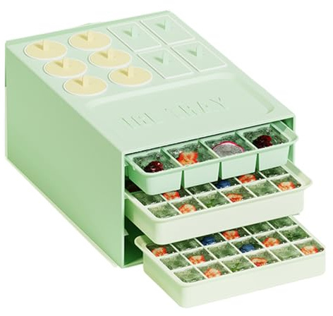 Moldes de Hielo de Silicona | Moldes de Silicona para,Kit Reutilizable 2 en 1 de Fácil Desmoldeo para Bebidas Heladas, Alimentos para Bebés y Congelador
