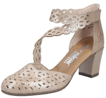 Rieker 41055 Sandales à lanières pour femme, beige, 38 EU