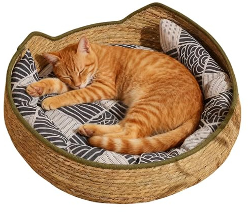 Cesta De Juguete para Gatos | Suministros Mascotas Tejidos Y Lavables con Cojín Y Almohada - Cama Pequeña para Gatos - para Interior Exterior Viaje Coche Camping Ventana Silla Sofá Habitación