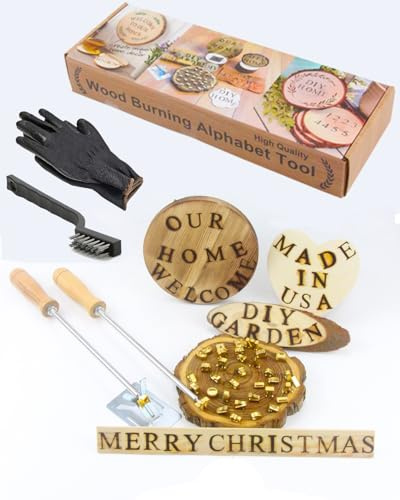 Mini Brandmalkolben Buchstaben und Zahlen 60W Elektrisches Brandmalkolben für DIY Holz Leder Hüte BBQ Brot (36 Stück, 1,6 cm Buchstaben und Zahlen Brand)