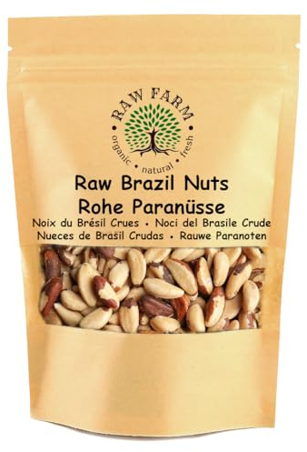 Raw Farm – Nueces de Brasil crudas – 1 kg – 100% natural y sin sal | Rico en selenio, proteínas y grasas saludables | Snack crujiente, cremoso y nutritivo | Vegano y sin gluten
