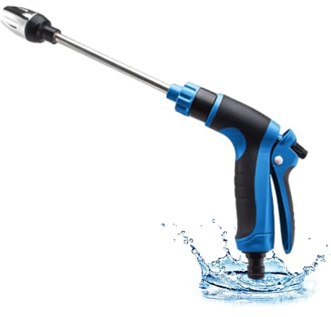 Powerjet Wasser, Power Jet Hochdruckpistole, 3 Sprühmodi Für Gartenschlauch, Robuster Außenreiniger, Ideal Für Autowäsche, Garten & Terrasse (Blau-A)