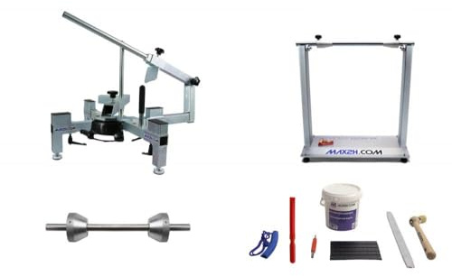 MAX2H® Reifenmontiergerät MG-2 Set mit Wuchtbock Plus für Einarmschwingen 50-80 mm (Klebegewichte schwarz)