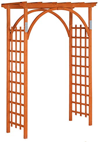 Bonnlo Rosenbogen Holz mit Rankgitter,Flachdach,Stabil und Wetterfest,Für Hochzeit,Garten und Hof, 162 * 46 * 216cm