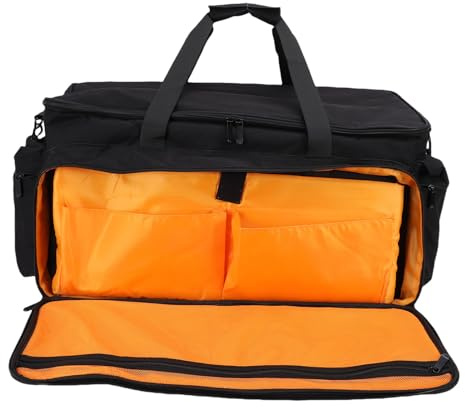 Huairdum Anti Slip DJ Cable Bag för DJs |6 Avtagbara Avdelare, EVA & Nylon Gig Bag för Resor