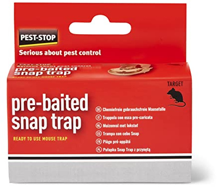 Pest-Stop Pre-Baited Snap Trap for Indoor Use – Reusable Mice Catcher with Powerful Spring – Easy to Set & Clean – Safe Rodent Control