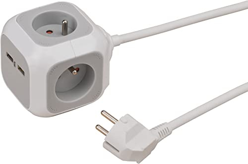 Brennenstuhl Alea-Power USB-Charger Steckdosenblock 4-Fach, 1,4m H05VV-F 3G1,5 *FR/BE*