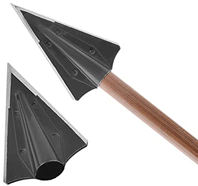 wolfman 6 Stück 90 Grains Bogenschießen Pfeilspitzen Jagdspitzen Traditionelle Jagd Ziel Pfeil Tipps Eisen Pfeilköpfe Bogensport Broadheads für Pfeil und Bogen