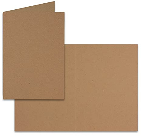 25 hojas de papel kraft DIN A5 - color arena/marrón natural - 240 g/m² - 14,8 x 21 cm - hoja de papel natural cartón fotográfico papel artesanal cartón arcilla - FarbenFroh