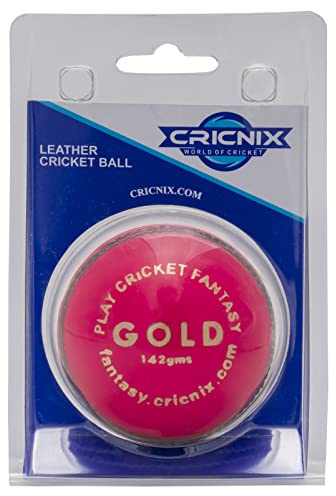 Cricnix Cricket Ball Gold Pink Leather 5oz (1-Pack) for Practice or Training