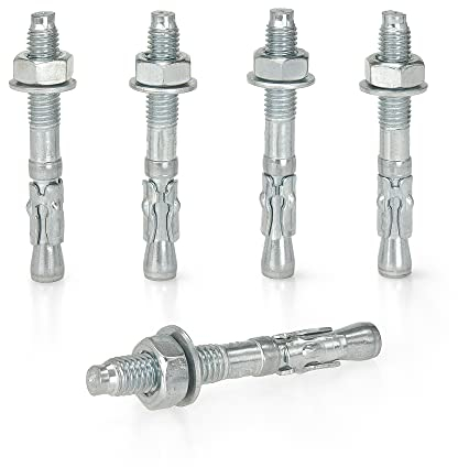 KM TRADE Bolzenanker - Schwerlastanker aus verzinktem Stahl mit ETA Zulassung, Option 7 - M8 x 65 mm, fixierbare Dicke: 7 mm - 10 Stück