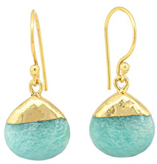 Gempires Amazonite Teardrop Dangle Earrings for Women