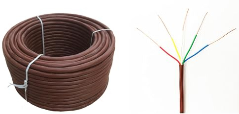 eastwire 18/5 100ft Thermostat Wire - Solid Copper 18 Gauge 5 Conductors Power Circuit Cable for Heating & air Conditioning Equipment, doorbells and Other Indoor/Outdoor Low Voltage Applications Use