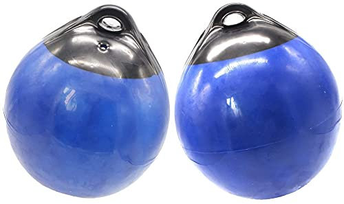 Peowuieu 2 StüCk Ball Runde Boje, Dock Bumper Ball PVC Schild Schutz Marine Bojen 10X12,Blau