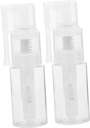 SEWOART 2 Stück Sprühflasche Für Trockenpulver 35 Ml Transparente Abs Pulversprühspender Mit Langer Düse Fein Dosierbar Für Körperpuder Glitzer Haushalt Handlich Für Unterwegs
