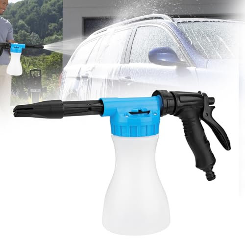 Garden Hose Spray Gun, 900ml Adjustable Car Cleaning Foam Lance with Soap Dispenser,Garden Watering Tool Fit Universal Garden Hose,Foam Sprayer for Car & Pet Washing, Lawn and Garden Cleaning