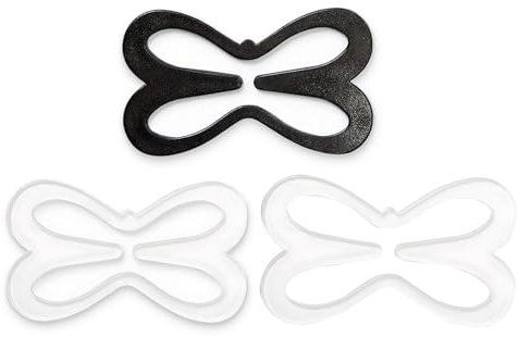 FUZVOL 3 PCS Racer Back Bra Clip,Bra Straps Clips,Non-Slip Bra Straps Clips,Bra Strap Retainers,Conceal Bra Strap Retainers,Cleavage Control Bra Tightener Clips(Black, White,Clear)