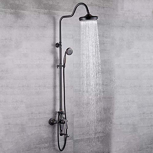WACEH Shower Eau Chaude et Froide européenne avec Douche de Bidet, Ensemble de Douche rehausseur de Salle de Bains à Quatre Vitesses en cuivre, Douche délicate Shower Head