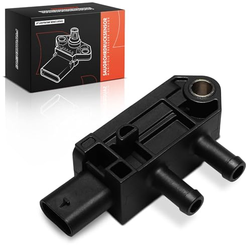 Frankberg Sensor de presión diferencial de escape 3 Polos 05E906051A | Compatible con: Limusina A3 8VM 8VS, A3 8V1 8VK, Q3 Sportback F3N, Magnífico III 3V3, P.a.s.s.a.t 3G2 CB2