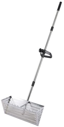Rake de Arena, rastrillo de pulgas de Arena, 55.5 '' Acero al Carbono Hueco con Dientes romos y Agarre sin Deslizamiento, Desmontable para jardín de Playa