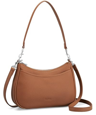 befen Echtleder Handtasche Damen Kleine Schultertasche Elegant Hobo Bag | RFID-Blockierung Umhängetasche Leder Crossbody Bag mit 2 Schultergurten - Mode Einfache Klassische