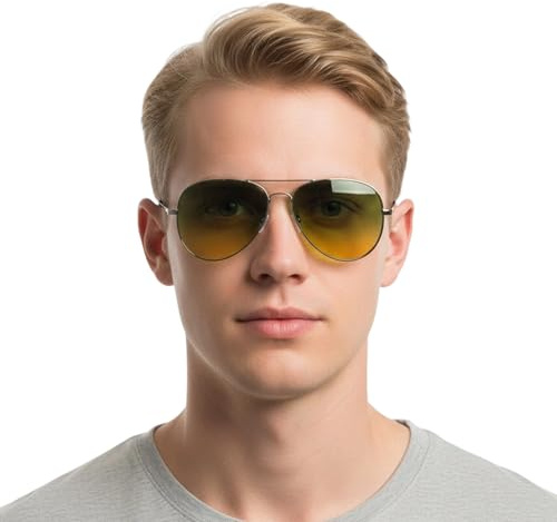 Gafas de conducción de visión nocturna, ergonómicas polarizadas amarillas, gafas de seguridad polarizadas para conducción nocturna, para sol, hombres, mujeres, conductores de coche, hogar, viajes