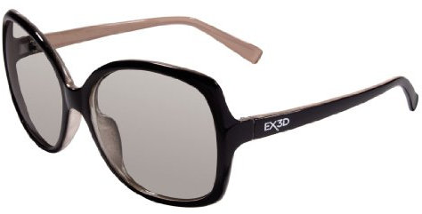 EX3D 1008 Lunettes polarisantes 3D classiques pour femme (Noir/beige) (Import Allemagne)