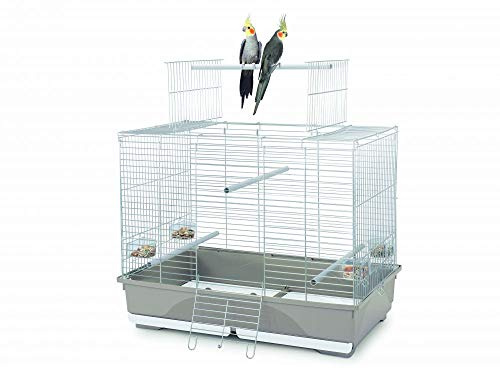 Imac Vogelkäfig Wilma, Vögel, Zugang von Oben, Grau, L 81 x B 49 x H 66 cm