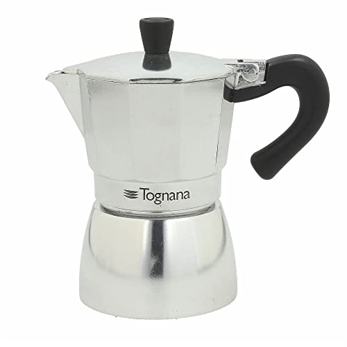 Tognana Grancucina, Caffettiera Moka, 2 Tazze, Mirror-Alluminio, Grigio