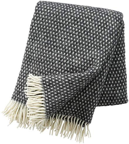 Klippan Knut Wolldecke 130x200 cm - dunkelgrau