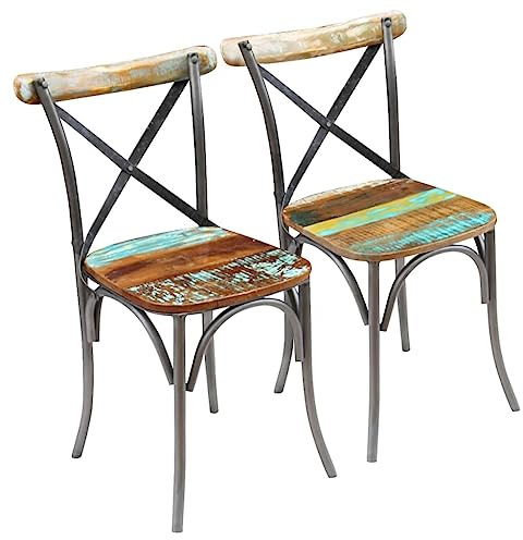 vidaXL 2x Sedie da Pranzo in Legno Massello 51x52x84cm Cucina Salotto Seggiole