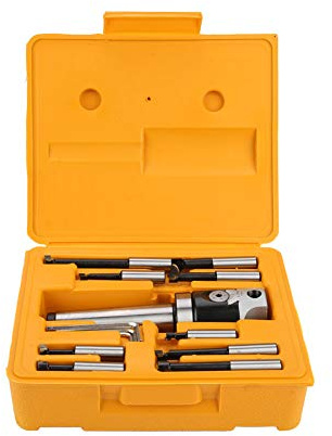 Marhynchus Set di Teste di alesatura Utensili alesatori Set di Utensili alesatori F1-12 Adattatore pergolato MT4-M16 + Testa di alesatura 50 mm + Barra di alesatura 9 Pezzi + Chiave 3 Pezzi