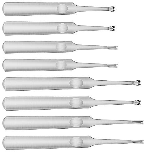 8 Stück Leder Werkzeug Set V-Förmig U-Förmig Groove Arbeitshandlederrand Skiving grundlegende Handwerkzeug aus Edelstahl für Carving Arbeit (4 Stile)