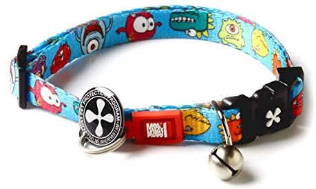 Max & Molly Urban Pets Smart ID Cat Collar - Little Monsters - 1 Size