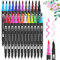 FURNIZONE Dual Brush Pen Set - 24 Farben Aquarellstifte Filzstifte Set, Manga Stifte, Kalligraphie Stifte Set für Aquarell Handlettering Bullet Journal, Fasermaler(1-2 mm) und Fineliner(0,4 mm)