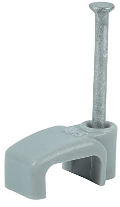 100 x flache und doppelte Kabel-Clips, grau, passend für 2,5 mm