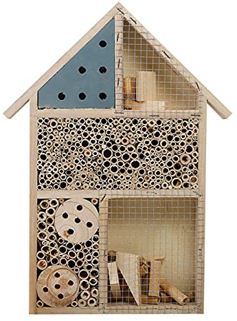 smashing Wooden House - Natural Wooden Bee Hotel Habitat,Garden Bee House, Hanging Hotels for Gardens Ladybugs, Lacewings, Bees