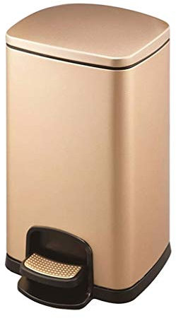 Poubelle d'extérieur grande Poubelle à pédale avec joint souple, cylindre intérieur en plastique, boîte de recyclage en acier inoxydable Classification Poubelle Courtyard ( Color : Champagne gold-30L